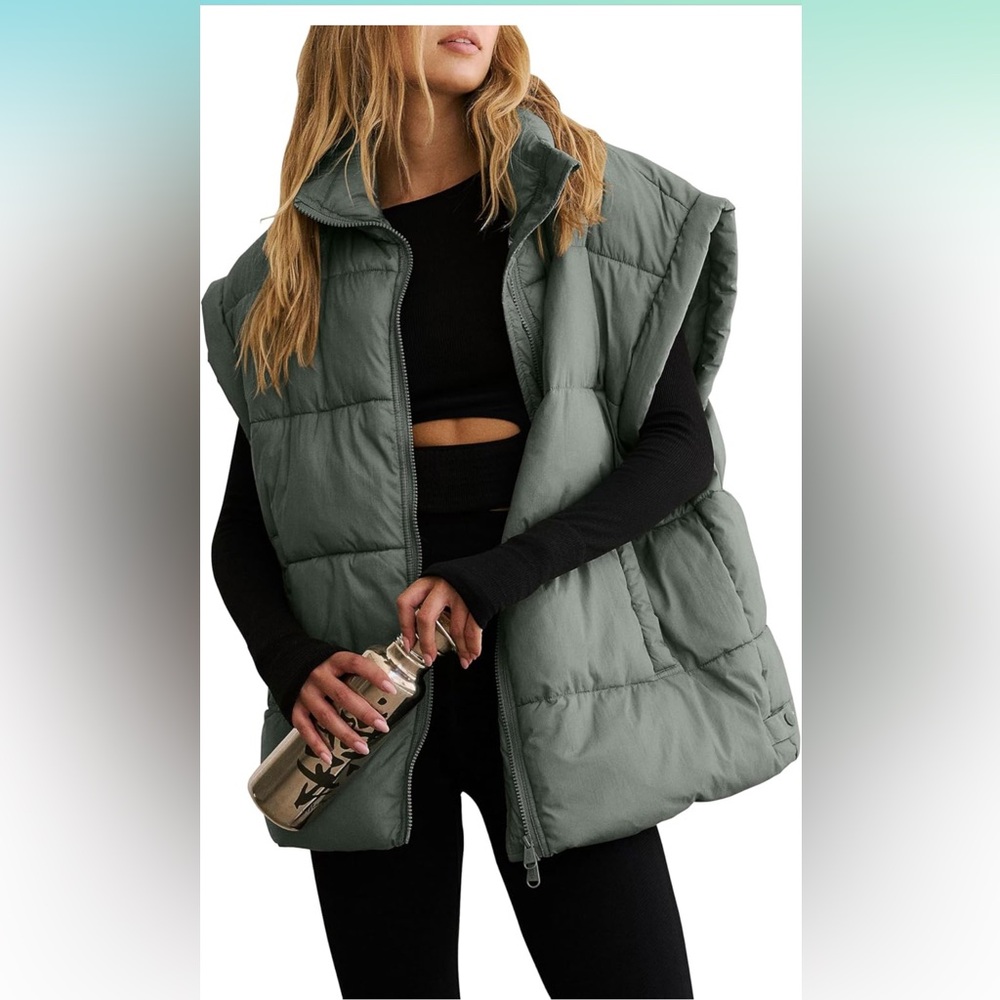 Cropped Puffer Vest Oversized
